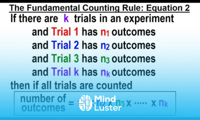 Statistics Ch 8 Combinations and Permutations 4 of 22 The Fundamental Counting Rule Equation 2