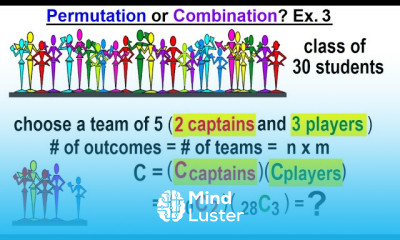 Statistics Ch 8 Combinations and Permutations 12 of 22 Permutation or Combination Ex 3