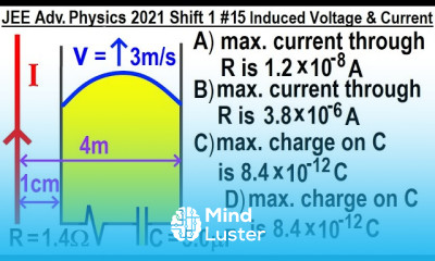 JEE Advanced Physics 2021 Shift 1 15 Induced Voltage and Induced Current