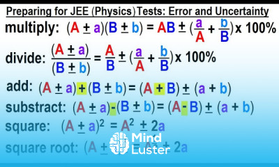JEE How to Prepare for Physics Tests 4 of TBD Error and Uncertainty