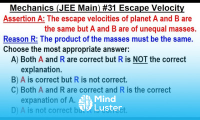 JEE Main Physics Mechanics 31 Escape Velocity