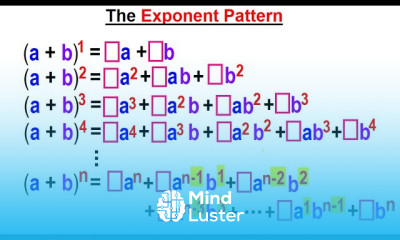 Algebra Ch 49 Binomial Theorem 2 of 18 The Exponent Pattern