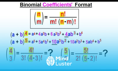 Algebra Ch 49 Binomial Theorem 7 of 18 Binomial Coefficients Format
