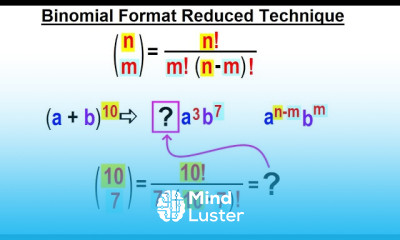 Algebra Ch 49 Binomial Theorem 8 of 18 Binomial Format Reduced Technique