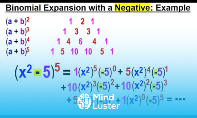 Algebra Ch 49 Binomial Theorem 14 of 18 Binomial Expansion with a Negative Example