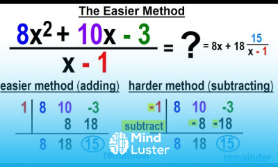 Algebra Ch 50 Synthetic Division 2 of 16 The Easier Method