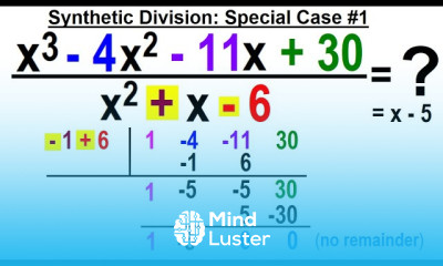 Algebra Ch 50 Synthetic Division 14 of 16 Special Case 1