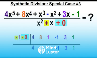 Algebra Ch 50 Synthetic Division 16 of 16 Special Case 3