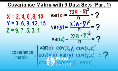 Covariance 10 of 17 Covariance Matrix with 3 Data Sets Part 1