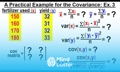 Covariance 17 of 17 A Practical Example for the Covariance Example 3