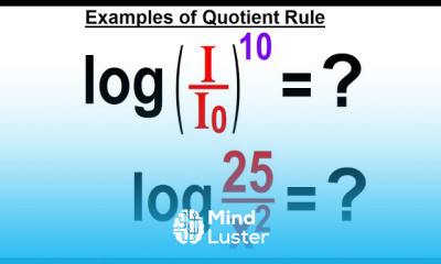 Algebra Ch 47 Logarithmic Functions 16 of 26 Examples Using the Quotient Rule