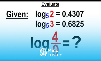 Algebra Ch 47 Logarithmic Functions 18 of 26 Evaluate the Logarithm
