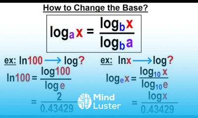 Algebra Ch 47 Logarithmic Functions 23 of 26 How to Change the Base