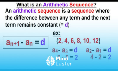 Algebra Ch 48 Sequences and Series 3 of 34 What is an Arithmetic Sequence