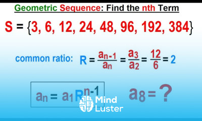 Algebra Ch 48 Sequences and Series 25 of 34 Geometric Sequence Find the nth Term
