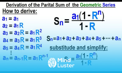 Algebra Ch 48 Sequences and Series 28 of 34 How to Derive the Partial Sum of a Geometric Series