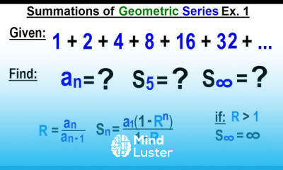 Algebra Ch 48 Sequences and Series 30 of 34 Summations of Geometric Series Ex 1