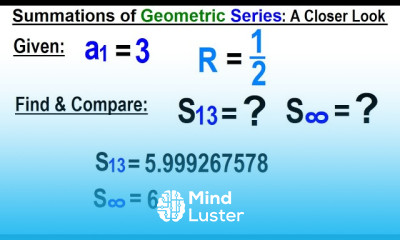 Algebra Ch 48 Sequences and Series 32 of 34 Summations of Geometric Series Ex 2 A Closer Look
