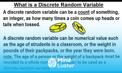 Statistics Ch 5 Discrete Random Variable 2 of 27 What is a Discrete Random Variable