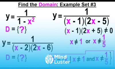Algebra Ch 43 Functions and Relations 8 of 11 Find the Domain Example Set 3
