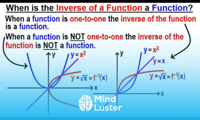 Algebra Ch 45 The Inverse of a Function 9 of 15 When is the Inverse of a Function a Function