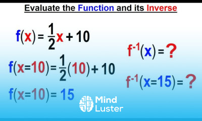 Algebra Ch 45 The Inverse of a Function 15 of 15 Evaluate the Function and its Inverse