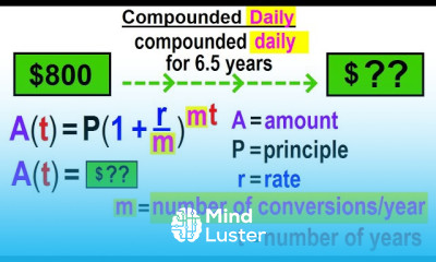 Algebra Ch 46 Exponential Functions 6 of 12 Solve Compounded DAILY Word Problem