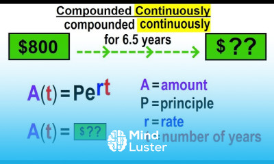 Algebra Ch 46 Exponential Functions 10 of 12 Solve Compounded CONTINUOUSLY Word Problem