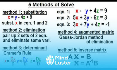 Algebra Ch 35 Systems of of Linear Eq in 3 Variables 4 of 25 5 Methods to Solve