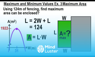 Algebra Ch 37 Parabola 22 of 22 Find the Maximum and Minimum Values Ex 2 Maximum Area