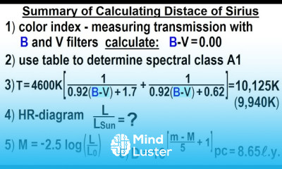 Astronomy Viewer s Request Measuring Distance to Stars 7 Summary of Distance to Sirius