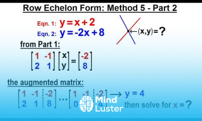Algebra Ch 34 Solving System of Linear Equations 10 of 31 Row Echelon Form Method 5 Part 2