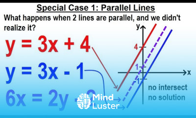 Algebra Ch 34 Solving System of Linear Equations 23 of 31 Special Case 1 Parallel Lines