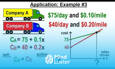 Algebra Ch 34 Solving System of Linear Equations 30 of 31 Application Ex 3 Rental Trucks