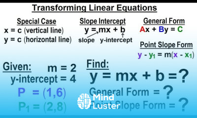 Algebra Ch 30 Linear Equations 24 of 33 Transforming Linear Equations