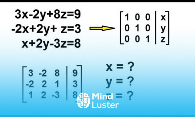 Algebra Solving Simultaneous Linear Equations by Gauss Jordan Elimination 3 by 3