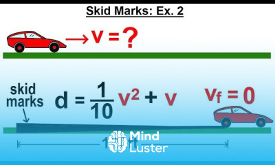 Algebra Ch 26 Solving Problems with Quadratic Equations 2 of 11 Skid Marks Ex 2
