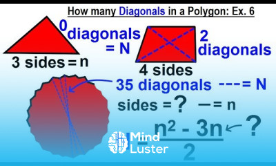 Algebra Ch 26 Solving Problems with Quadratic Equations 6 of 11 Find diagonals in Polygon Ex 6
