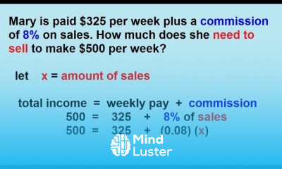 Algebra Word Problems Percentages Part 3 3
