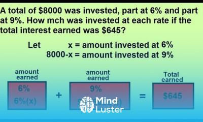Algebra Word Problems Investments 3 of 3