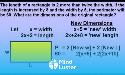 Algebra Word Problems Geometric Shape Rectangles 2 of 2