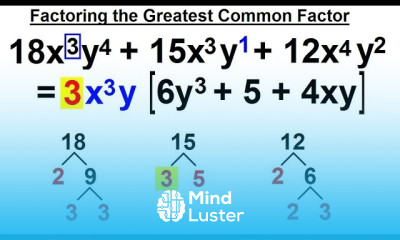 Algebra Ch 6 Factoring 15 of 55 Factoring Find the Greatest Common Factor