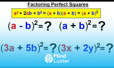 Algebra Ch 6 Factoring 29 of 55 How to Factor Perfect Squares