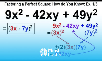 Algebra Ch 6 Factoring 31 of 55 Factoring Perfect Squares How do You Know 1 3