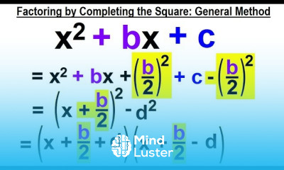 Learn Algebra Ch 6 Factoring 43 of 55 How to Factor by Completing the ...