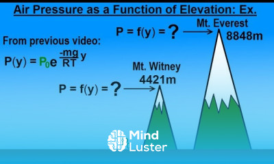 Physics Ch 33A Test Your Knowledge Fluid Statics 14 of 36 Air Pressure as Fct of Elevation Ex