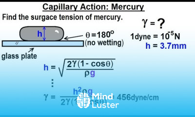Physics Ch 33A Test Your Knowledge Fluid Statics 35 of 42 Capillary Action Mercury