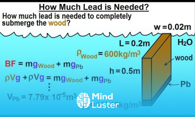 Physics Ch 33A Test Your Knowledge Fluid Statics 39 of 42 How Much Lead is Needed
