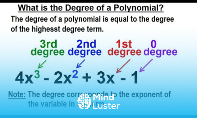 Algebra Ch 5 Polynomials 2 of 32 What is the Degree of a Polynomial