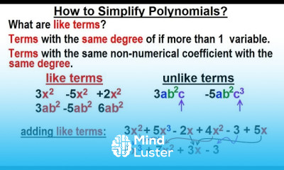 Algebra Ch 5 Polynomials 3 of 32 How to Simplify Polynomials